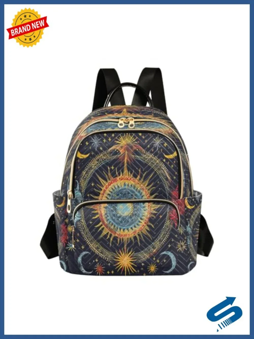 Mandala Stars Alchemy Women's Fashion Backpack Rucksack Travel Shoulder Bag